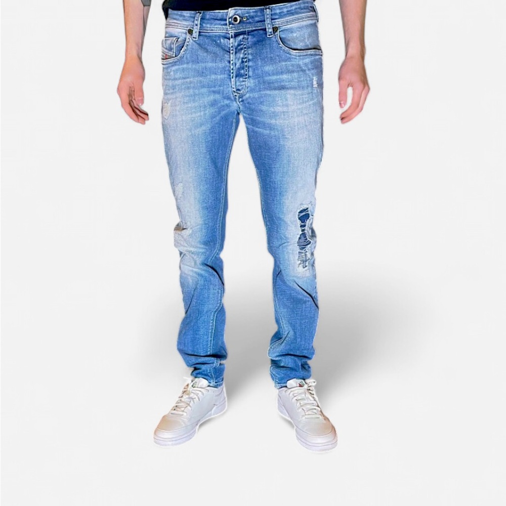 Diesel Sleenker Slim‎ Skinny Jeans Light Wash Distressed D.N.A. Men’s W29 L30